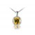 9ct White Gold Pendant with Diamonds & 3.50ct Citrine Centre Stone  