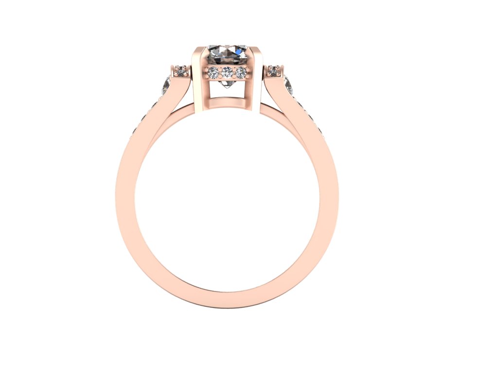 shoulder & collet set single stone ring